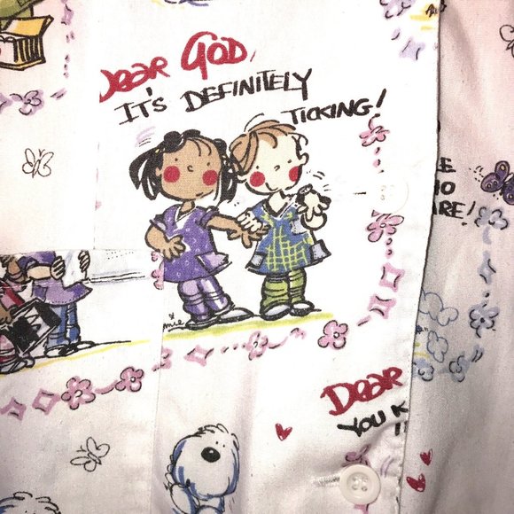 Dear God Kids Scrub White V neck Button Front XS Elastic back 2 Pockets - Picture 7 of 7